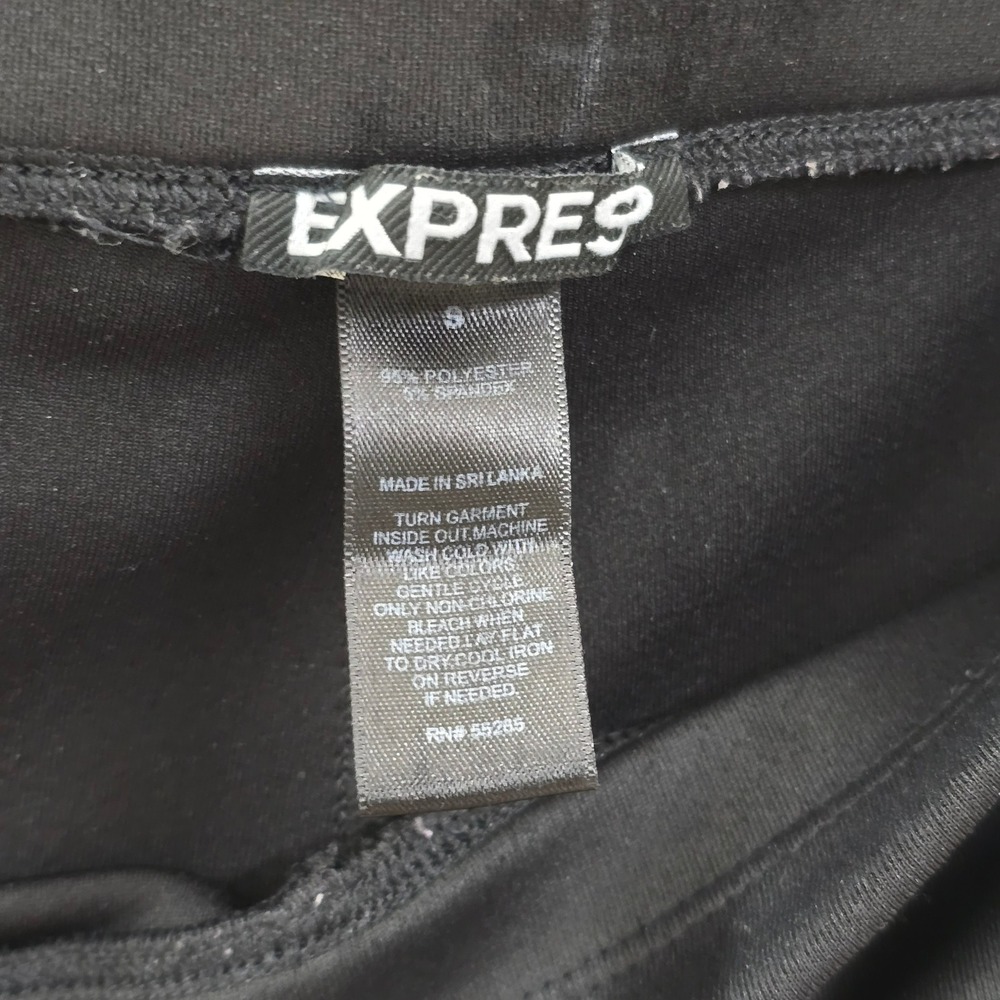 Express Womens Black Ponte Knit Leggings Skinny Zipper Pocket Size S - Picture 4 of 4